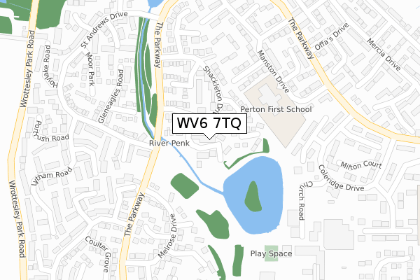 WV6 7TQ map - large scale - OS Open Zoomstack (Ordnance Survey)
