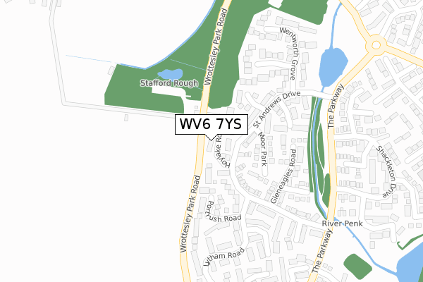 WV6 7YS map - large scale - OS Open Zoomstack (Ordnance Survey)