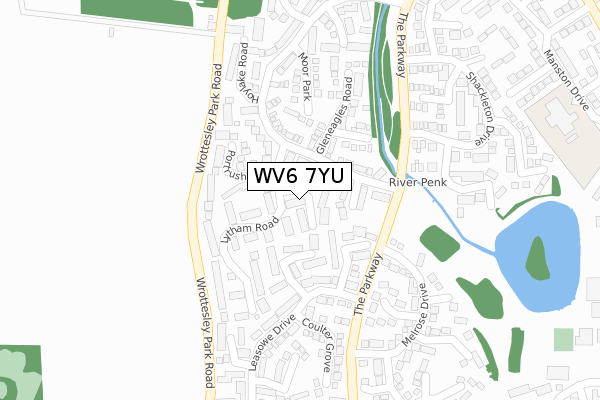 WV6 7YU map - large scale - OS Open Zoomstack (Ordnance Survey)