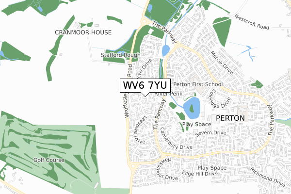 WV6 7YU map - small scale - OS Open Zoomstack (Ordnance Survey)