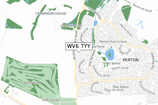 WV6 7YY map - small scale - OS Open Zoomstack (Ordnance Survey)