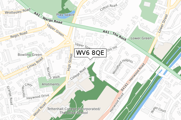 WV6 8QE map - large scale - OS Open Zoomstack (Ordnance Survey)