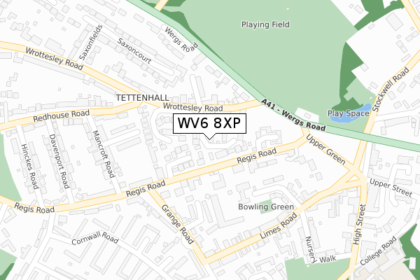 WV6 8XP map - large scale - OS Open Zoomstack (Ordnance Survey)