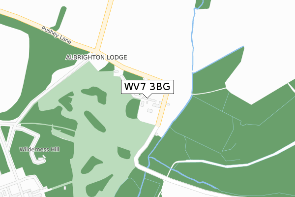 WV7 3BG map - large scale - OS Open Zoomstack (Ordnance Survey)