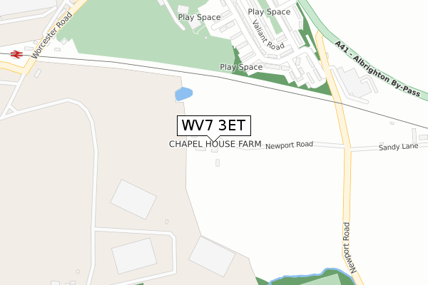 WV7 3ET map - large scale - OS Open Zoomstack (Ordnance Survey)