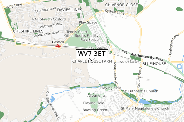 WV7 3ET map - small scale - OS Open Zoomstack (Ordnance Survey)