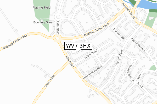 WV7 3HX map - large scale - OS Open Zoomstack (Ordnance Survey)