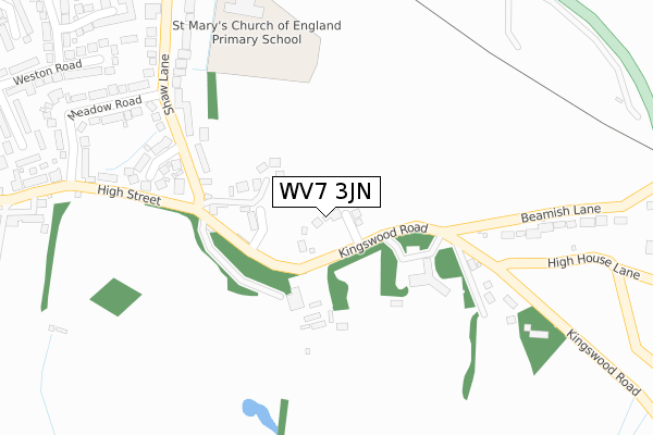 WV7 3JN map - large scale - OS Open Zoomstack (Ordnance Survey)