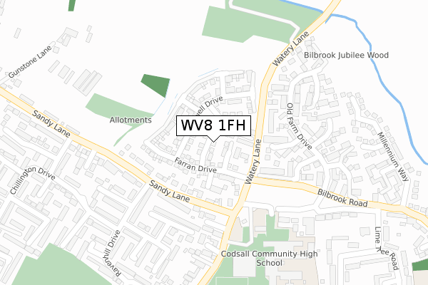 WV8 1FH map - large scale - OS Open Zoomstack (Ordnance Survey) WV8 1FH map - large scale - OS Open Zoomstack (Ordnance Survey)
