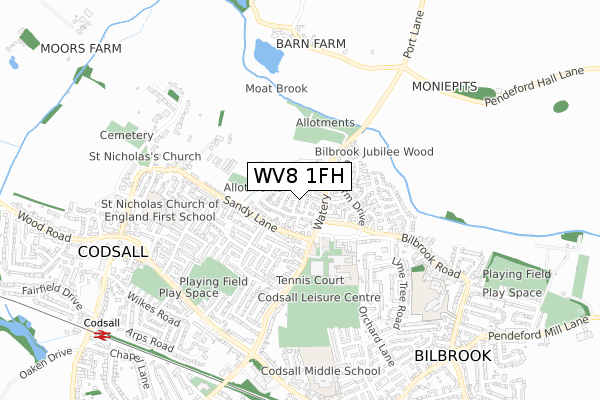 WV8 1FH map - small scale - OS Open Zoomstack (Ordnance Survey) WV8 1FH map - small scale - OS Open Zoomstack (Ordnance Survey)