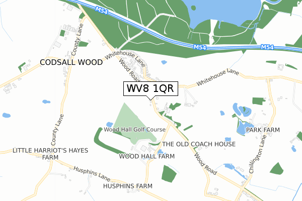 WV8 1QR map - small scale - OS Open Zoomstack (Ordnance Survey)