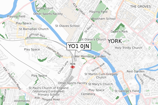 YO1 0JN map - small scale - OS Open Zoomstack (Ordnance Survey) YO1 0JN map - small scale - OS Open Zoomstack (Ordnance Survey)