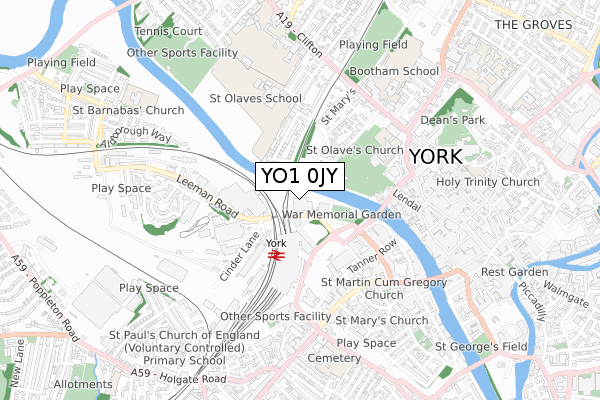 YO1 0JY map - small scale - OS Open Zoomstack (Ordnance Survey) YO1 0JY map - small scale - OS Open Zoomstack (Ordnance Survey)