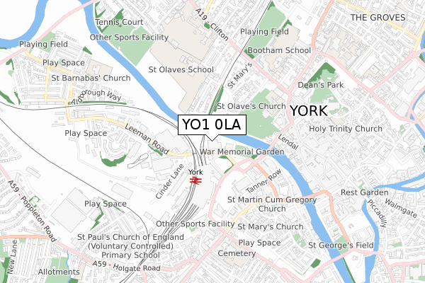 YO1 0LA map - small scale - OS Open Zoomstack (Ordnance Survey) YO1 0LA map - small scale - OS Open Zoomstack (Ordnance Survey)