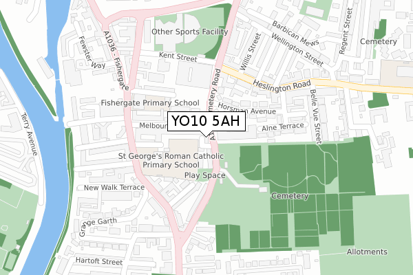 YO10 5AH map - large scale - OS Open Zoomstack (Ordnance Survey) YO10 5AH map - large scale - OS Open Zoomstack (Ordnance Survey)