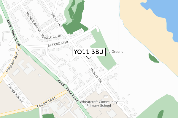 YO11 3BU map - large scale - OS Open Zoomstack (Ordnance Survey)