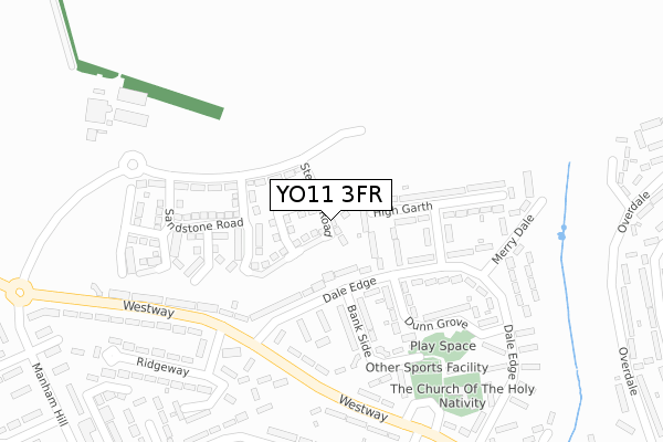 YO11 3FR map - large scale - OS Open Zoomstack (Ordnance Survey)