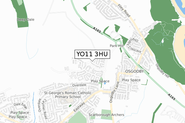 YO11 3HU map - small scale - OS Open Zoomstack (Ordnance Survey)
