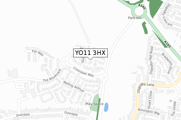 YO11 3HX map - large scale - OS Open Zoomstack (Ordnance Survey)