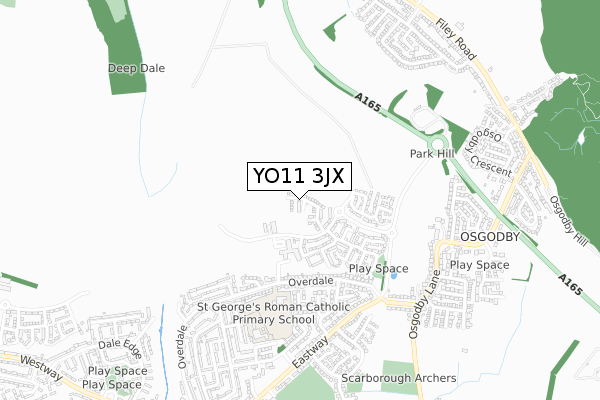 YO11 3JX map - small scale - OS Open Zoomstack (Ordnance Survey)