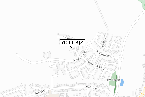 YO11 3JZ map - large scale - OS Open Zoomstack (Ordnance Survey)