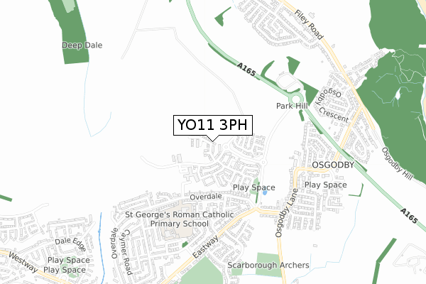 YO11 3PH map - small scale - OS Open Zoomstack (Ordnance Survey)