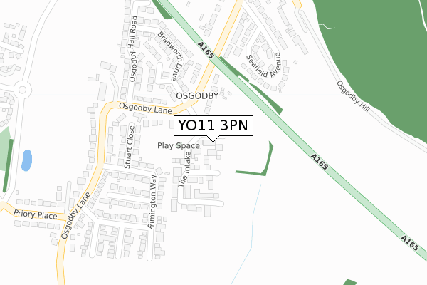 YO11 3PN map - large scale - OS Open Zoomstack (Ordnance Survey)