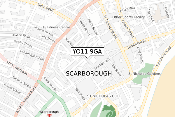 YO11 9GA map - large scale - OS Open Zoomstack (Ordnance Survey) YO11 9GA map - large scale - OS Open Zoomstack (Ordnance Survey)