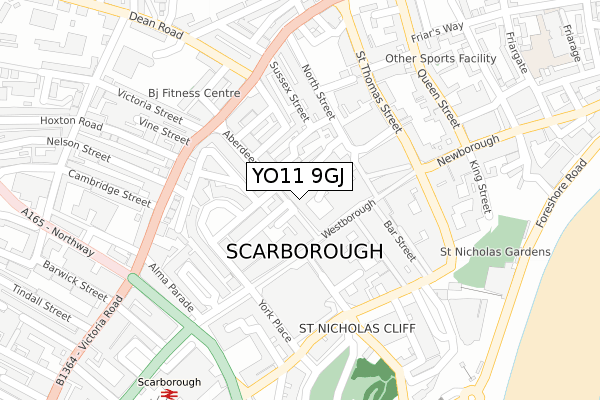 YO11 9GJ map - large scale - OS Open Zoomstack (Ordnance Survey) YO11 9GJ map - large scale - OS Open Zoomstack (Ordnance Survey)