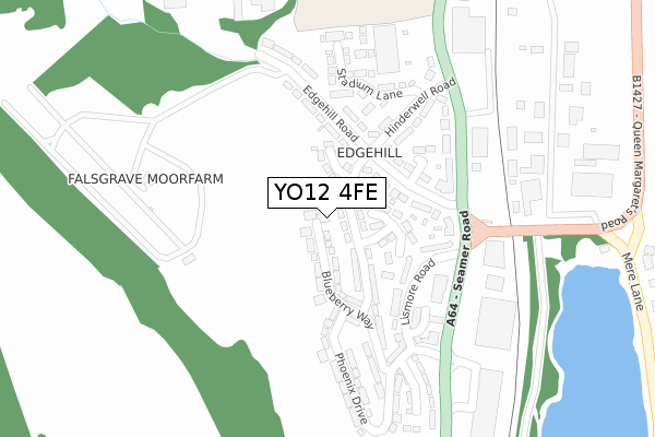 YO12 4FE map - large scale - OS Open Zoomstack (Ordnance Survey)