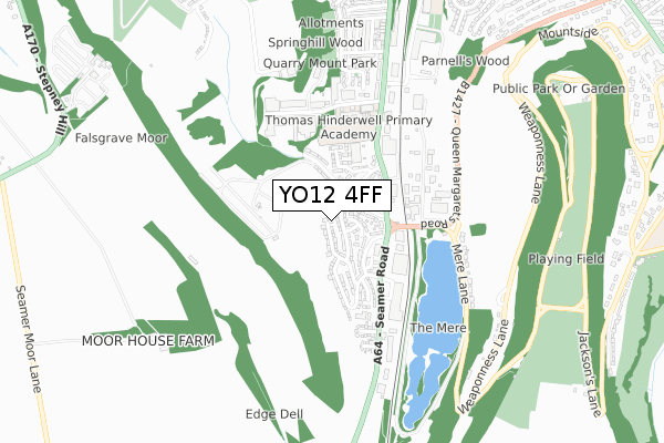 YO12 4FF map - small scale - OS Open Zoomstack (Ordnance Survey)