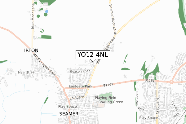 YO12 4NL map - small scale - OS Open Zoomstack (Ordnance Survey)