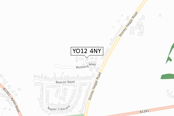 YO12 4NY map - large scale - OS Open Zoomstack (Ordnance Survey)