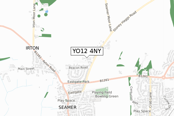 YO12 4NY map - small scale - OS Open Zoomstack (Ordnance Survey)