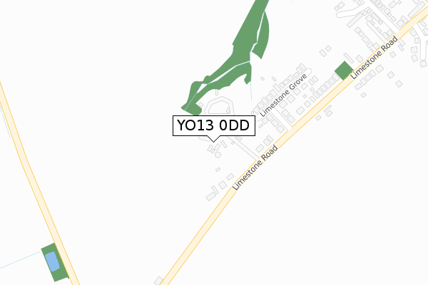YO13 0DD map - large scale - OS Open Zoomstack (Ordnance Survey)