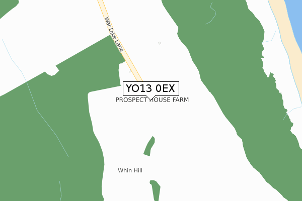 YO13 0EX map - large scale - OS Open Zoomstack (Ordnance Survey)