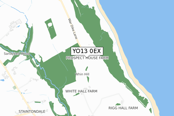YO13 0EX map - small scale - OS Open Zoomstack (Ordnance Survey)
