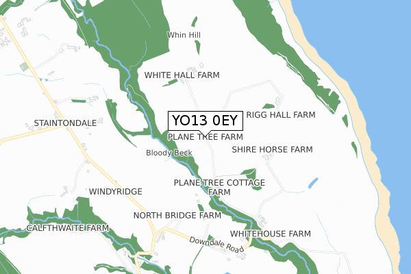 YO13 0EY map - small scale - OS Open Zoomstack (Ordnance Survey)