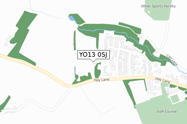 YO13 0SJ map - large scale - OS Open Zoomstack (Ordnance Survey)