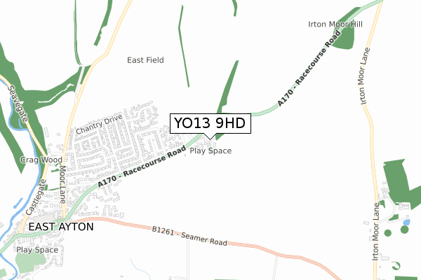 YO13 9HD map - small scale - OS Open Zoomstack (Ordnance Survey)