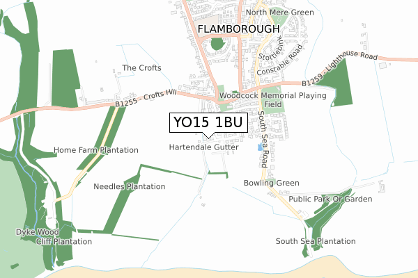 YO15 1BU map - small scale - OS Open Zoomstack (Ordnance Survey)