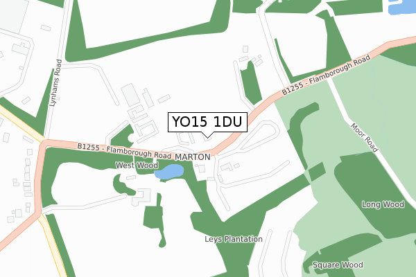 YO15 1DU map - large scale - OS Open Zoomstack (Ordnance Survey)