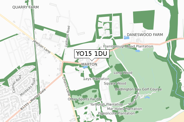 YO15 1DU map - small scale - OS Open Zoomstack (Ordnance Survey)
