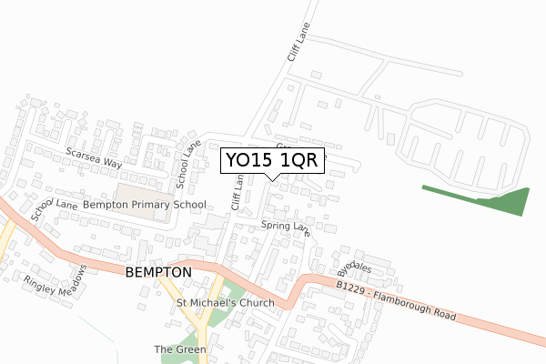 YO15 1QR map - large scale - OS Open Zoomstack (Ordnance Survey)