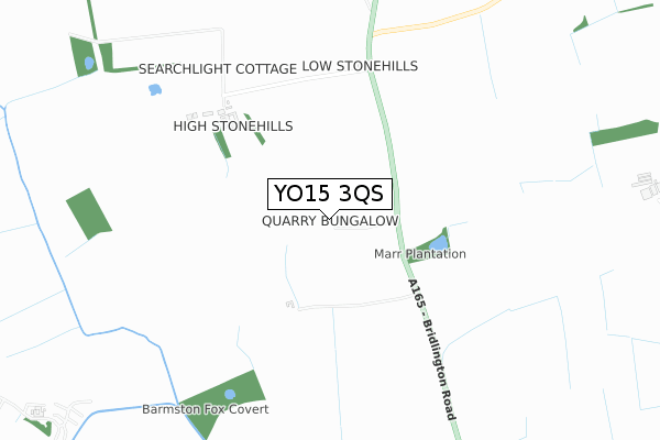 YO15 3QS map - small scale - OS Open Zoomstack (Ordnance Survey)
