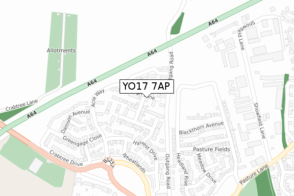 YO17 7AP map - large scale - OS Open Zoomstack (Ordnance Survey)