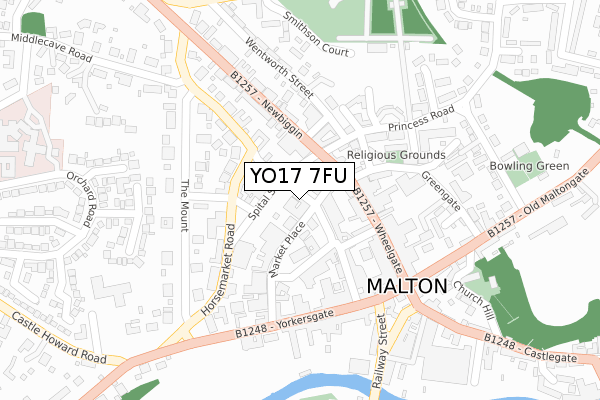 YO17 7FU map - large scale - OS Open Zoomstack (Ordnance Survey)