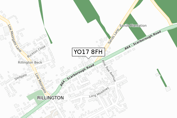 YO17 8FH map - large scale - OS Open Zoomstack (Ordnance Survey)