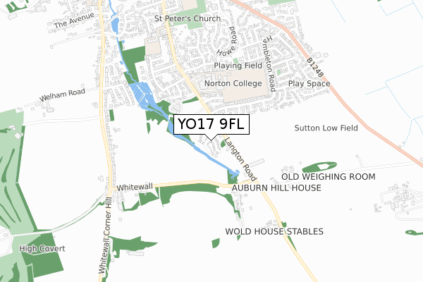 YO17 9FL map - small scale - OS Open Zoomstack (Ordnance Survey)