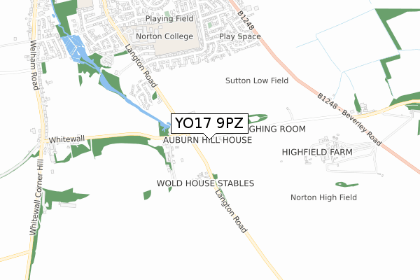 YO17 9PZ map - small scale - OS Open Zoomstack (Ordnance Survey)